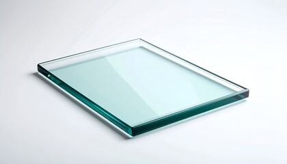 Clear Glass Pane on White Background - Minimalist Studio Shot.