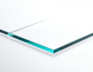Naklejka premium Close-up of a Transparent Glass Sheet on White Background.