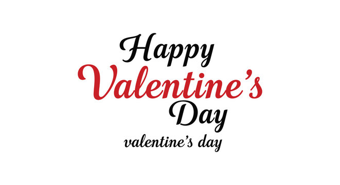 A vibrant red calligraphy design displaying the words happy valentine s day as a bold silhouette - Powered by Adobe