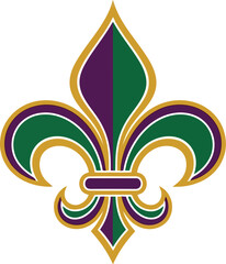 Colorful Fleur-de-Lis Design for Mardi Gras Celebrations and Decorative Arts © Elizabeth