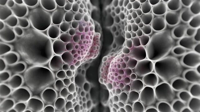 Abstract Microscopic View of Organic Porous Cellular Tissue