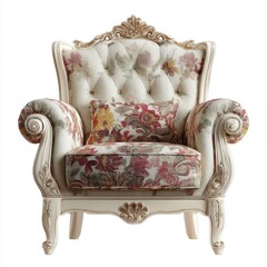 Elegant armchair 3D isolated on a white background with luxury isolated on a white background