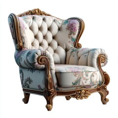 Elegant armchair 3D isolated on a white background with luxury isolated on a white background