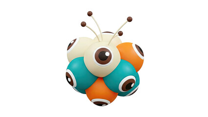 Fototapeta premium Cluster of cartoon eyeballs with antennae