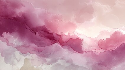 Ethereal abstract with flowing wisps of magenta and soft rose hues