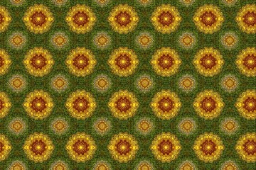 Vibrant Floral Pattern Featuring Orange Blossoms on a Dark Green Backdrop Creating a Cheerful and Energetic Design Suitable for Textiles or Backgrounds