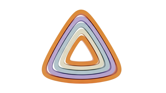 Stacked Triangle Shapes in Pastel and Orange Colors - Powered by Adobe