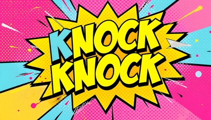 Knock Knock Closerie - Whimsical pop art illustration for design and decor. Generative ai