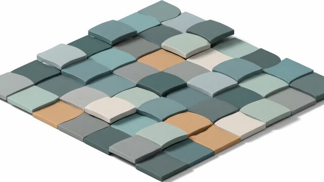 Modern Geometric Pattern with Moving Square Tiles Animation.