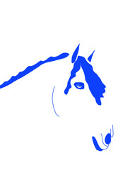 Blue horse isolated on white