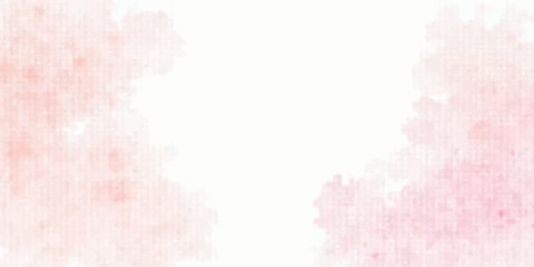Abstract pink watercolor background with soft smoke clouds and a vintage floral frame texture for a romantic valentine design