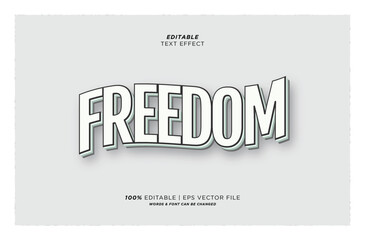Obraz premium Editable vector typography effect for freedom text