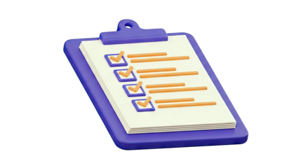 3D Checklist with Checkmarks