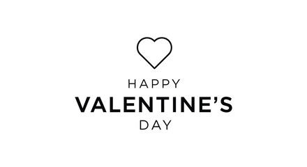 A minimalist valentine s day graphic with a heart shape and text presented as a dark silhouette