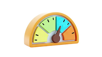 Cartoon Speedometer with Color Zones