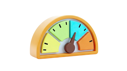 Cartoon Speedometer with Color Zones