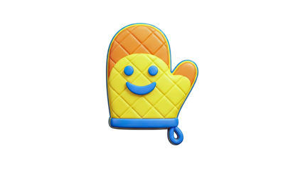 Cute Cartoon Oven Mitt with Happy Face