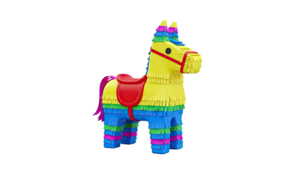 Colorful Horse-Shaped Pi?ata with Red Saddle