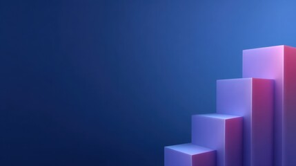 Fototapeta premium Modern Abstract Background with Geometric Steps and Gradient Lighting for Business, Finance, and Growth Concepts in a Minimalistic Style