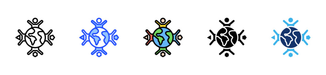 Fototapeta premium Diversity Icon Collection With Multiple Styles