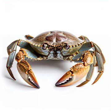 Majestic Mud Crab Displayed on a White Background.