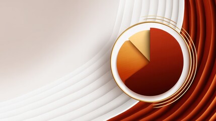 Abstract design featuring layered waves and a pie chart, perfect for business presentations, reports, and modern marketing materials for data visualization