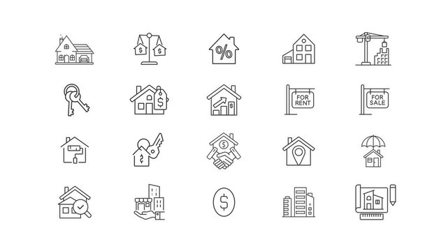 Real Estate Icons. video