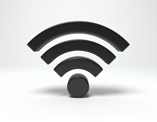 Sleek Black WiFi Symbol on White Background for Modern Connectivity.