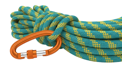 Climbing Rope with Orange Carabiner