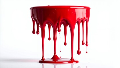 Vibrant Red Paint Overflowing - A Bold and Artistic Display.