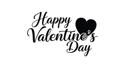 Elegant black calligraphy displays a heartfelt valentine s day message with a prominent heart silhouette