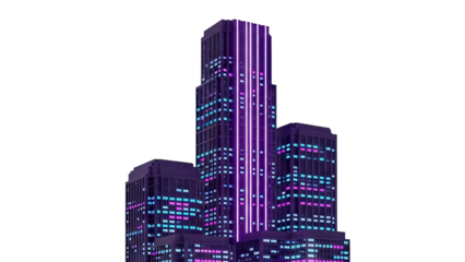 Futuristic Cityscape with Neon-Lit Skyscrapers