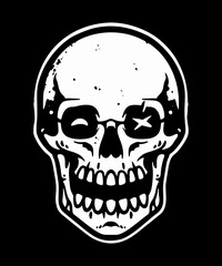 Obraz premium Skull Tattoo Illustration Set in Multiple Angles, Black and White Vector