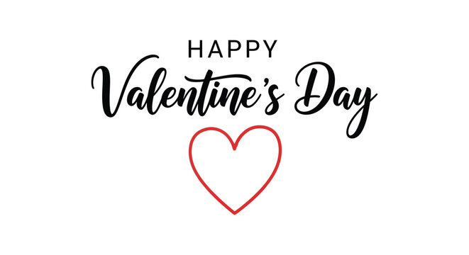 A festive valentine s day greeting with elegant cursive lettering and a simple heart shape silhouette
