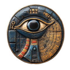 Fototapeta premium Front view of an Egyptian amulet studio shot, isolated on a white transparent background