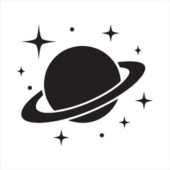 Saturn with sparkle silhouette icon vector, saturn with sparkle silhouette vector illustration design © Creative Ai Shop