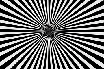 Radial pattern of alternating black and white stripes converging to a central point