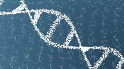 Blue DNA molecule, plexus animation of double helix human genome for medical research, genetic engineering and biology concept in abstract 4K 3D animation background - Powered by Adobe