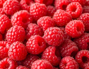 Close-up of vibrant red, juicy, and freshly picked berries