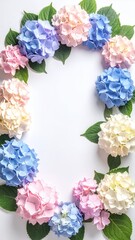 Hydrangea Flower Frame - A Colorful Floral Border for Creative Designs.