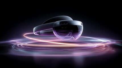 Stunning virtual reality headset with vibrant neon lights