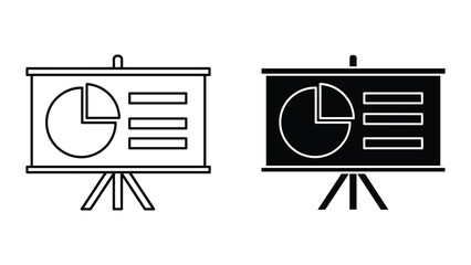 Presentation board with pie chart and data
