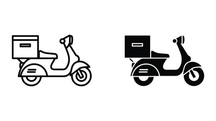 Delivery scooter with box on the back © Sahidul Stock
