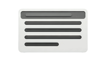 Abstract 3D UI Card with Dark Text Placeholders