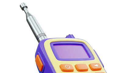 Cartoon Walkie Talkie with Antenna and Buttons