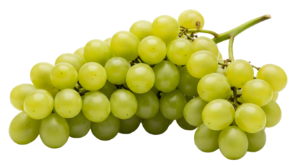 A bunch of green grapes isolated on transparent background