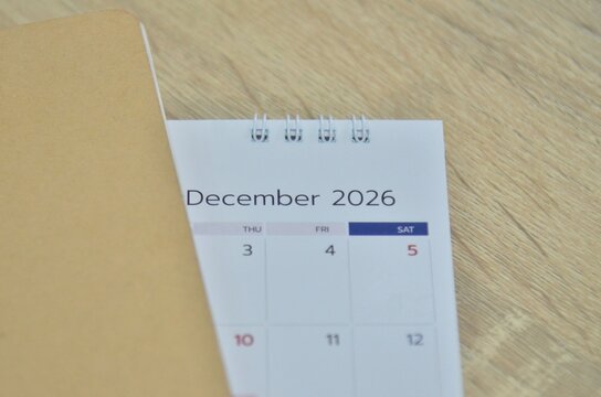 White calendar 2026 in planning concept.