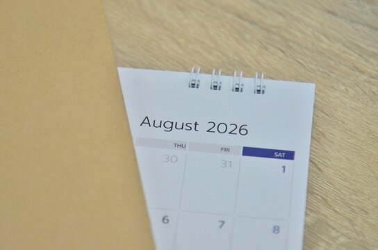 White calendar 2026 in planning concept.