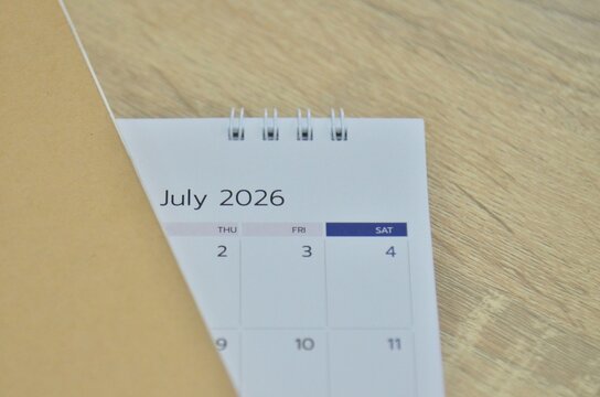 White calendar 2026 in planning concept.