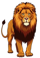 Obraz premium 威風堂々たるライオン：緻密なイラストレーション